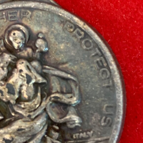 Vintage St. Christopher Protect Us & S.S. Giovanni XXIII Italy Silver Pendant - Picture 6 of 9